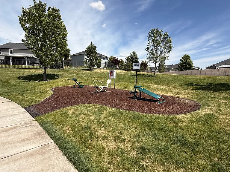 HOA Community Fitness Station along walking path