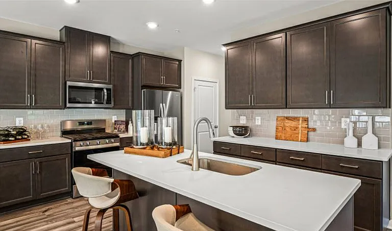 Staged Pic from Model home, Cozy Kitchen with soft close cabinets