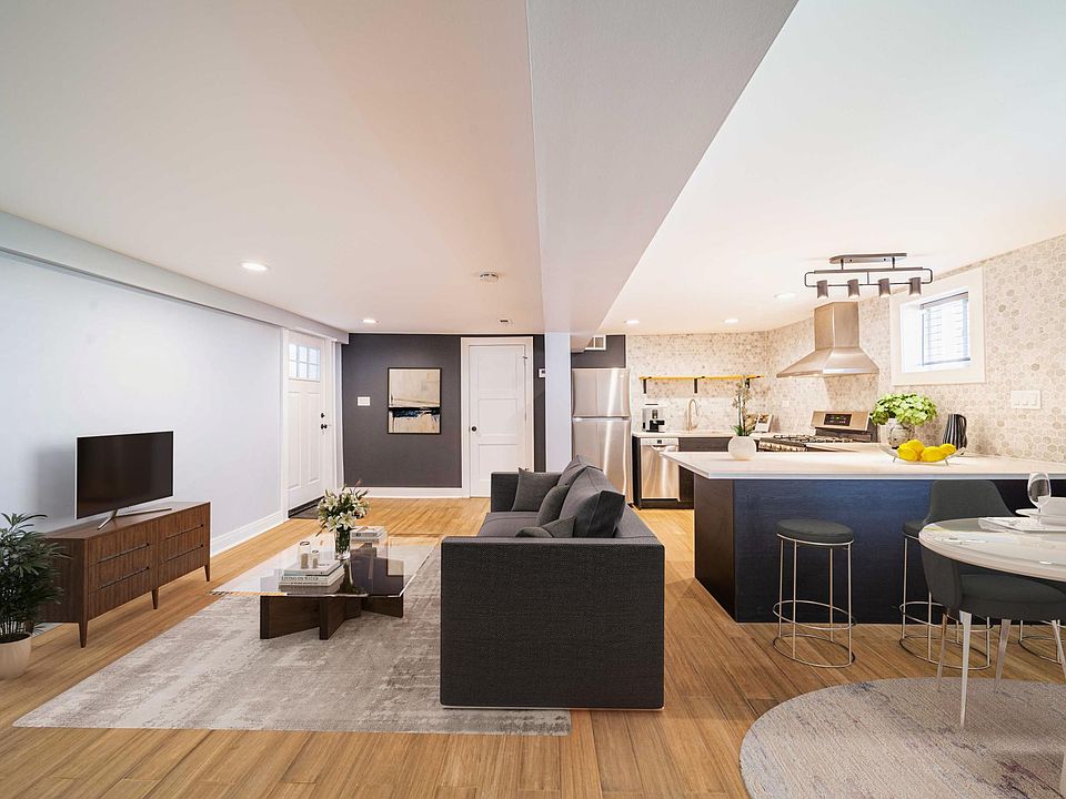 Kitchen/Living Room, virtually staged.