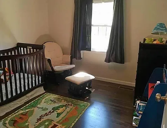 One of the bedrooms on the main level