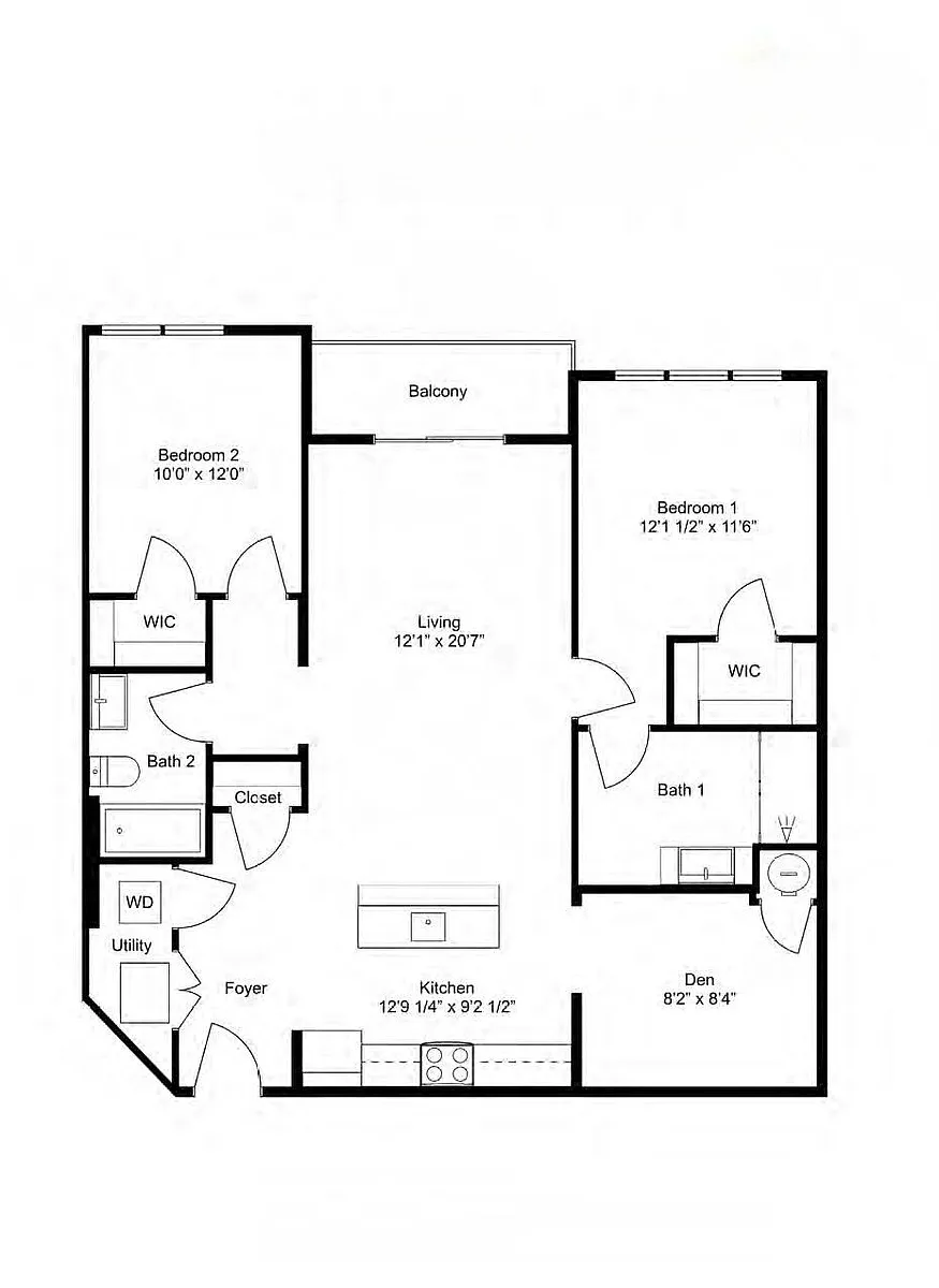 Floor plan B17-D 2Dx2