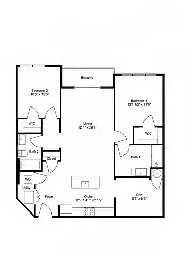 Floor plan B17-D 2Dx2