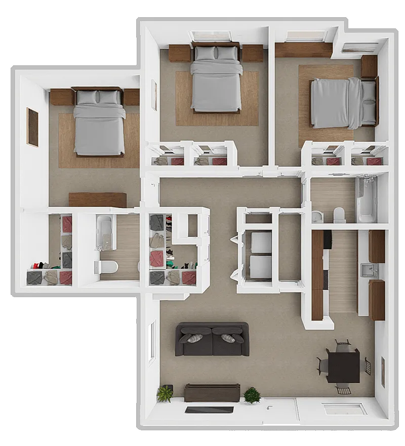 Floor plan 3 Bed 2 Bath