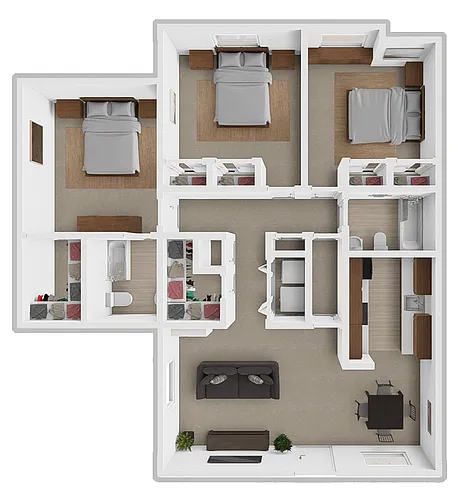 Floor plan 3 Bed 2 Bath
