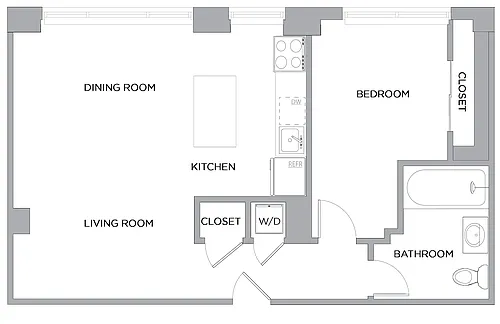 Floor plan One Bedroom B