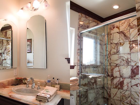 Corner bedroom bathroom and shower for rent.