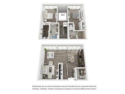 Floor plan 2 Bed 2.5 Bath TH3