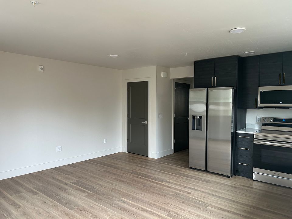 Kitchen and open living area.