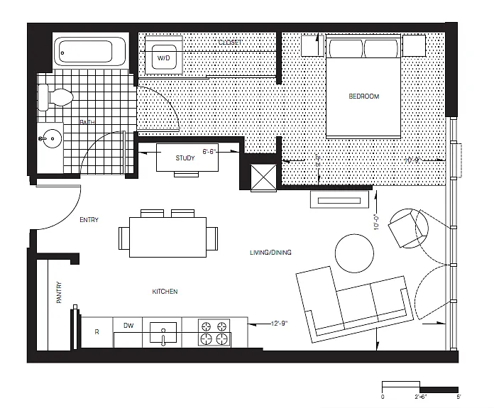 Floor plan One Bedroom (A7)