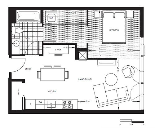 Floor plan One Bedroom (A7)