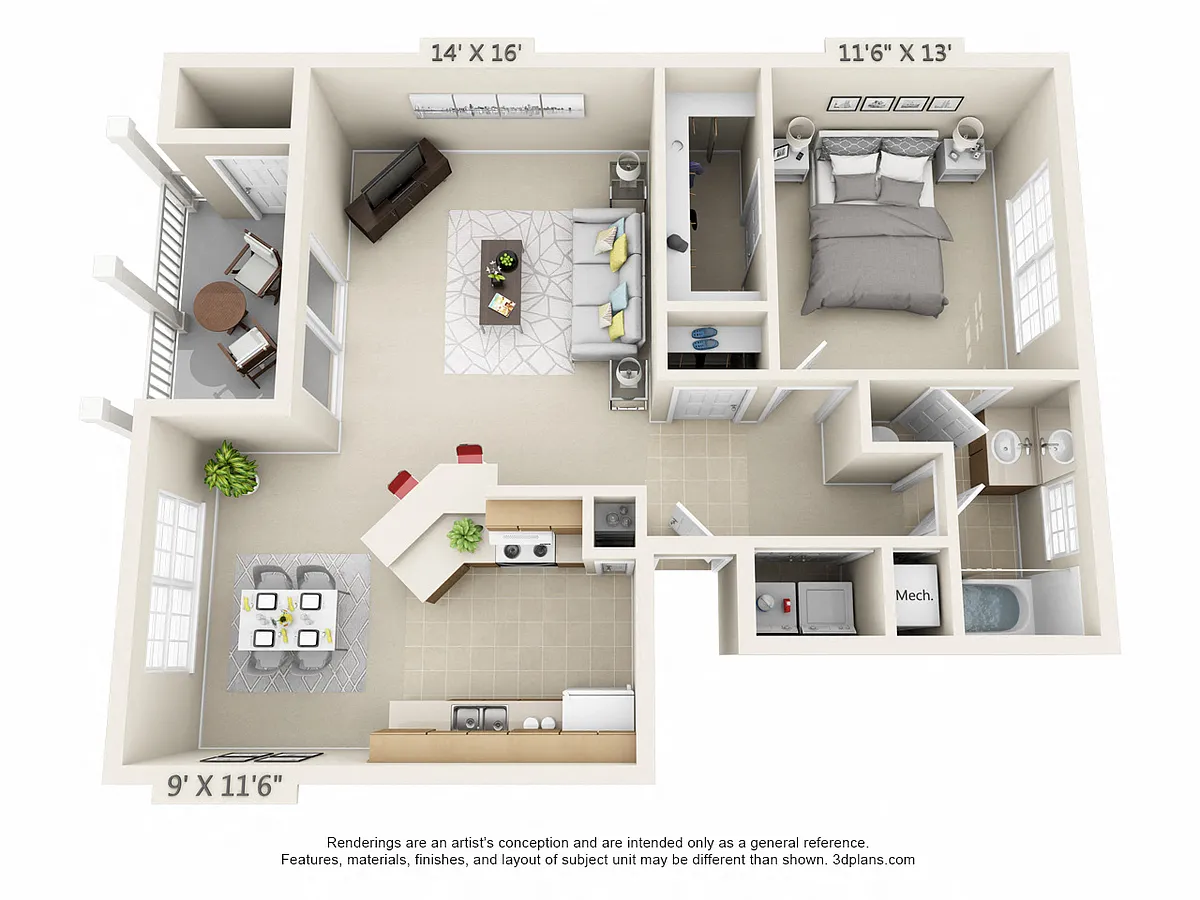 Floor plan Fairlawn (2nd FloorBalcony)