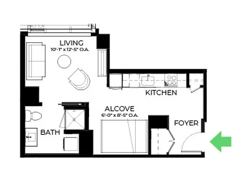 Floor plan S13 | Studio | 1 Bath