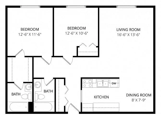 Floor plan Two Bedroom