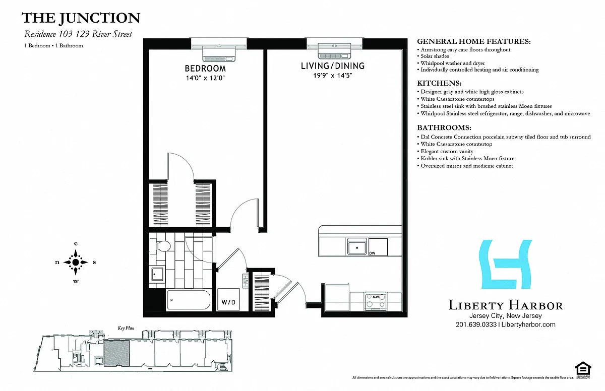 Floor plan JUNCTION-1 BEDROOM PLAN B