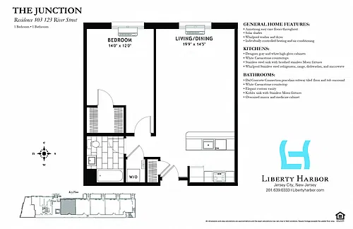 Floor plan JUNCTION-1 BEDROOM PLAN B