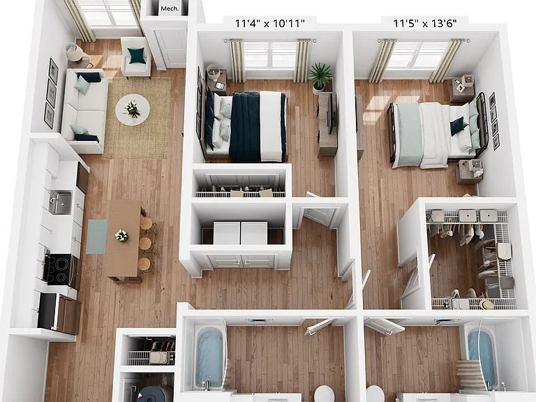 B5 | 2x2 | 1,102 sq ft B5 | 2x2 | 1,102 sq ft