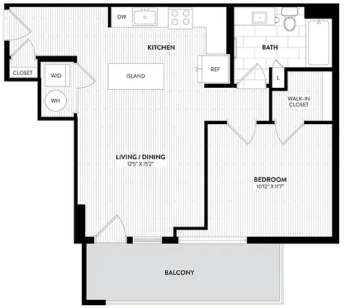 Floor plan PH05 - 1 Bed_1 Bath