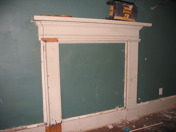 bricked up fireplace