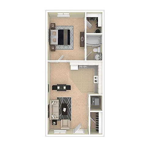 Floor plan 1 X 1 Deluxe 770sf 1stFloor