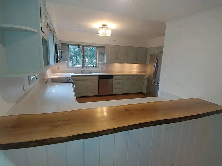 Live edge white oak bar top
