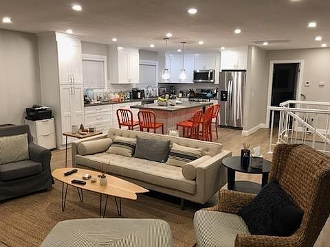 Living room and kitchen.