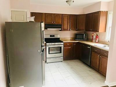 Kitchen with stainless steel appliances