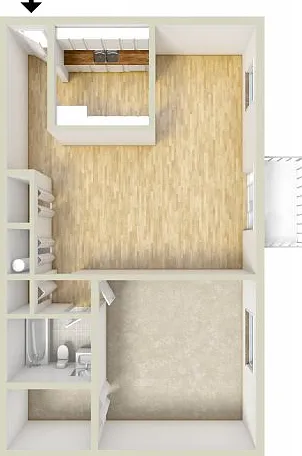 One bedroom floor plan One bedroom floor plan