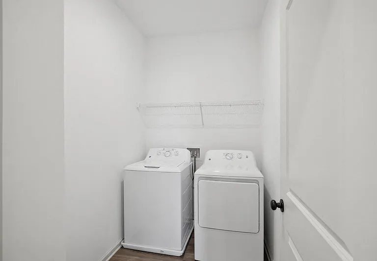 Full size washer and dryer in every home.
