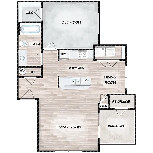 Floor plan 1X1 A1