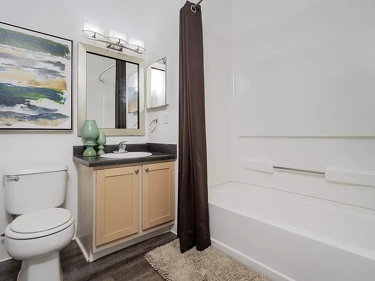 Experience a beautifully designed bathroom that blends functionality and comfort, creating a refreshing space to start and end your day.