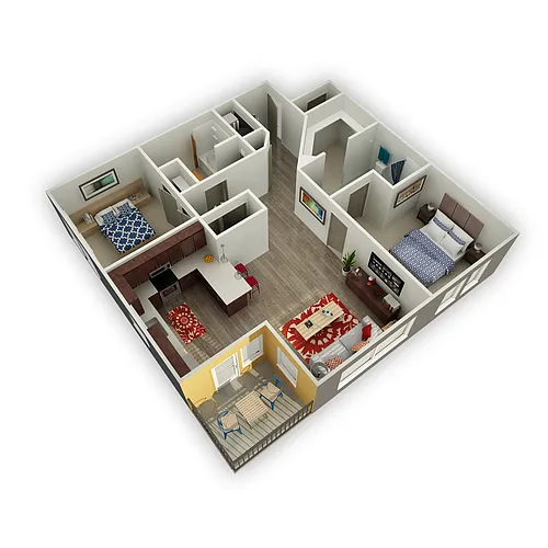 Floor plan Crimson (2x2B)
