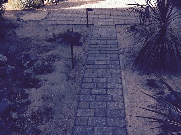Backyard pavers patio area
