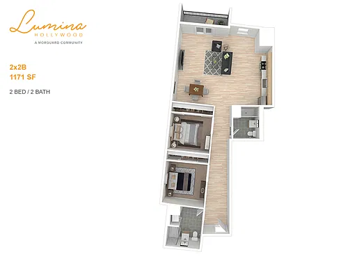 Floor plan 2x2B