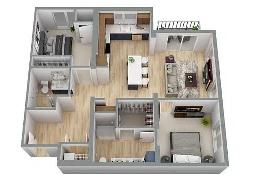 Floor plan 2 Bedroom - B1.1