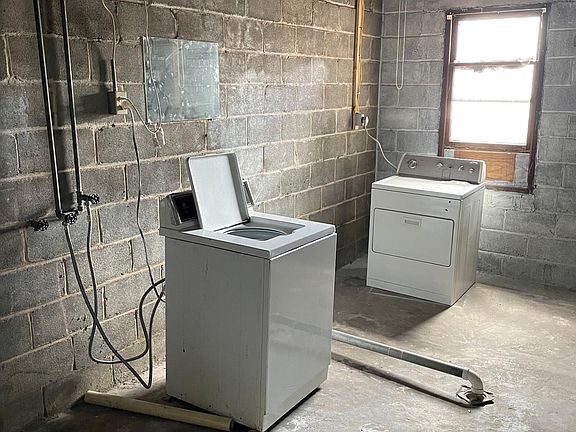Basement with laundry