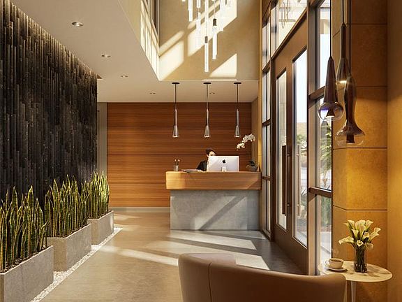 Full-time Concierge Service and Porter Service; Gorgeous 2-story Lobby with decorative wall and chandelier.