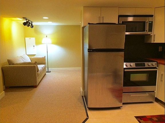 looking at bedroom/living room from kitchen