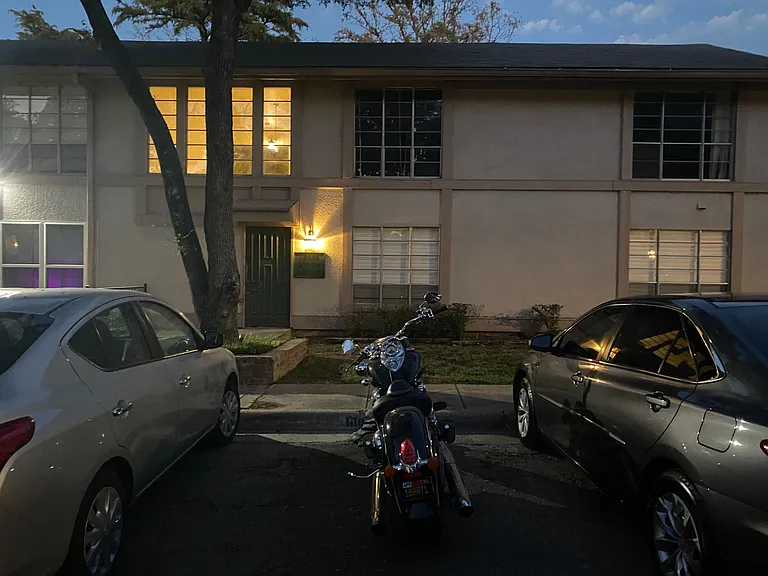 Outside of condominium. Plenty of parking. Gated community. Must have key a card to enter. Safe and walkable. Lots of pet owners here.