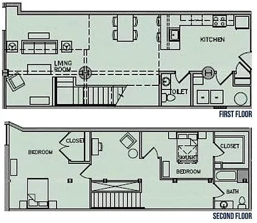 Floor plan 2 Bedroom - Unit 710