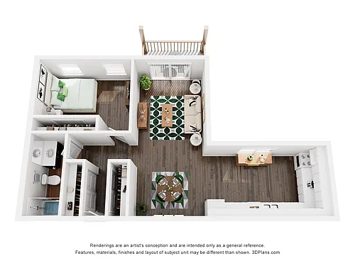 Floor plan 1 Bedroom Large