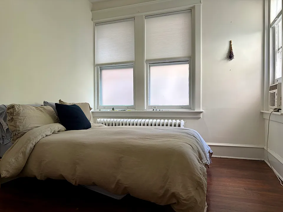Bedroom with lots of natural light.