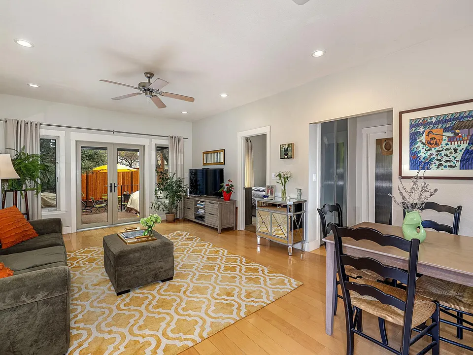 Living Room with french doors to private yard