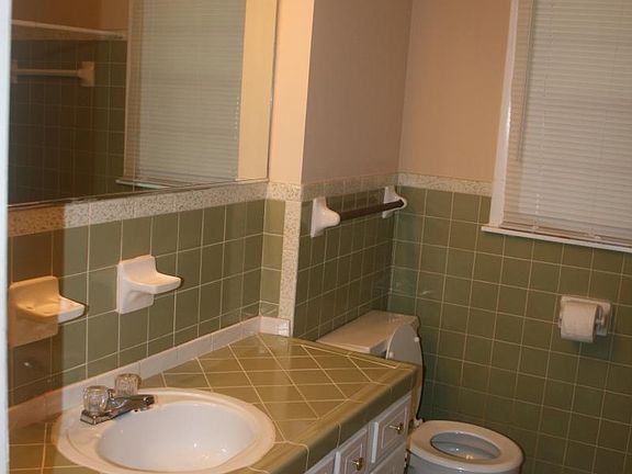 bath with beautiful retro tile