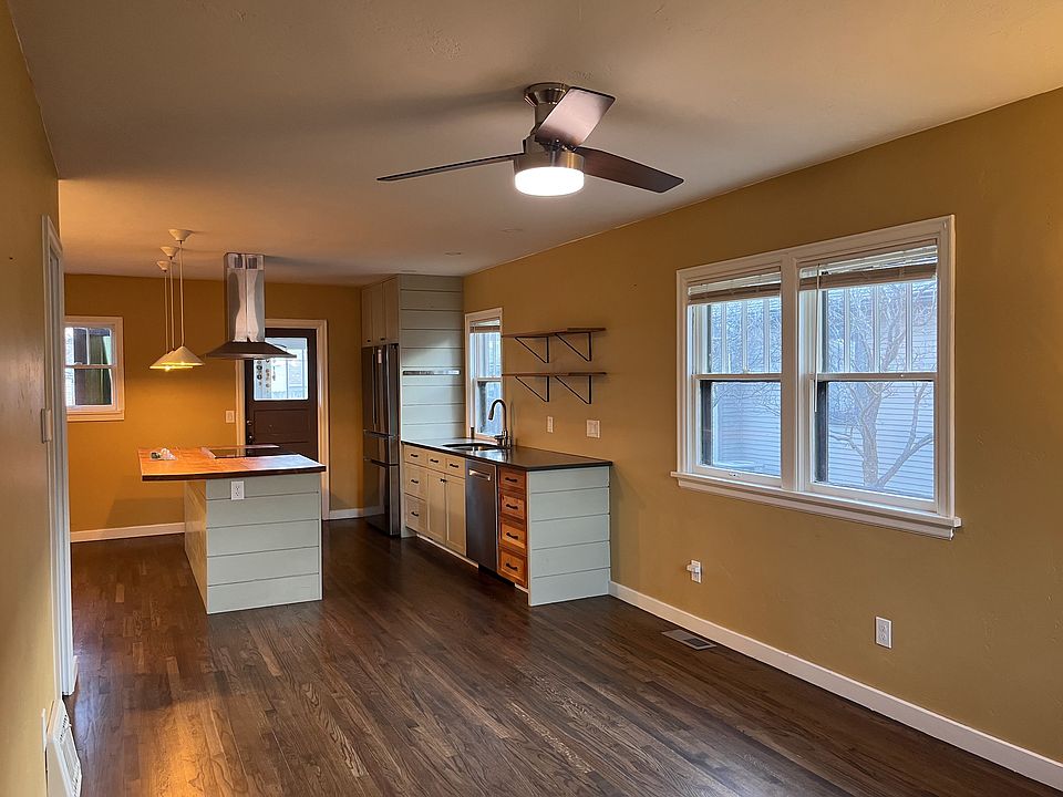Fully remodeled kitchen. Brand new appliances, re-finished hardwood floors throughout main level.