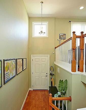 Foyer with vaulted ceiling