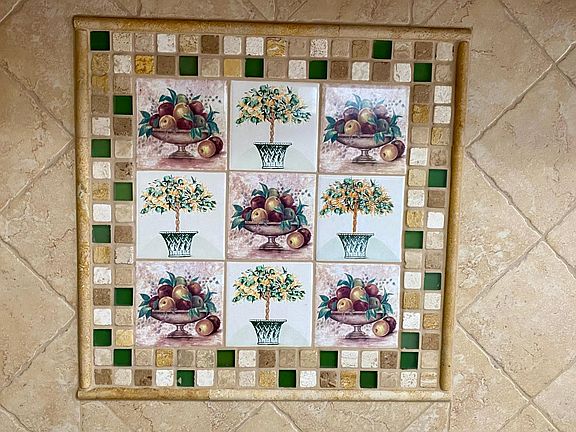 Tile backsplash detail.