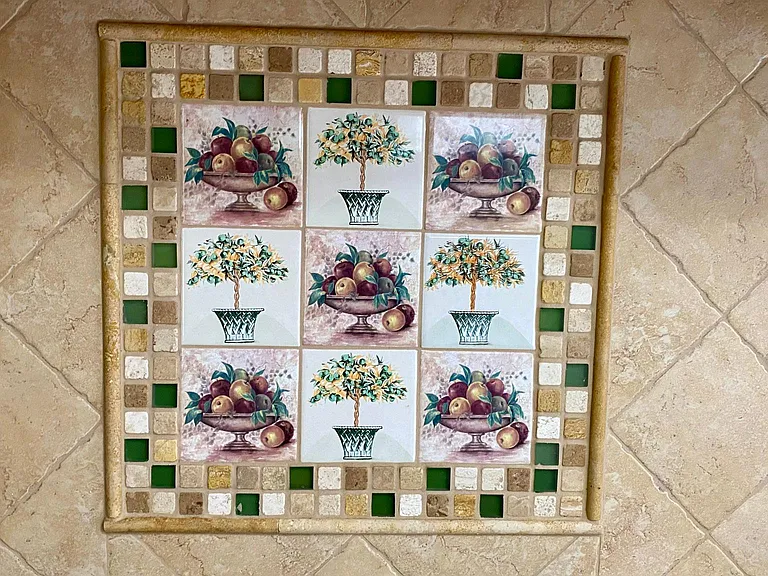 Tile backsplash detail.