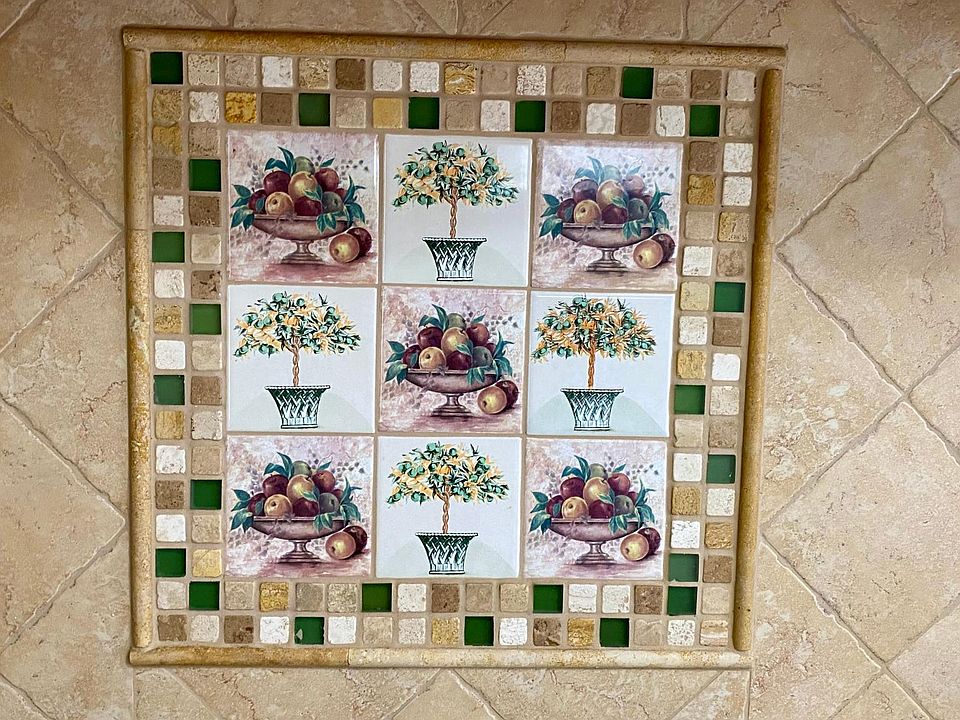 Tile backsplash detail.