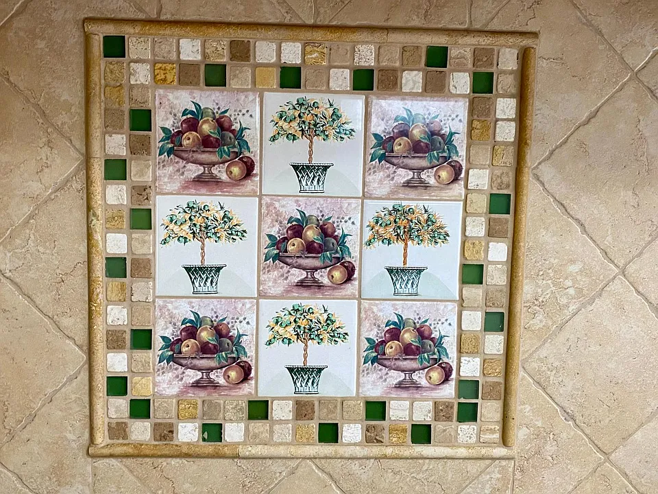 Tile backsplash detail.