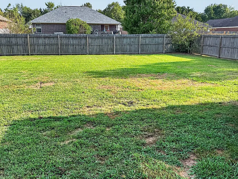 Fully fenced backyard